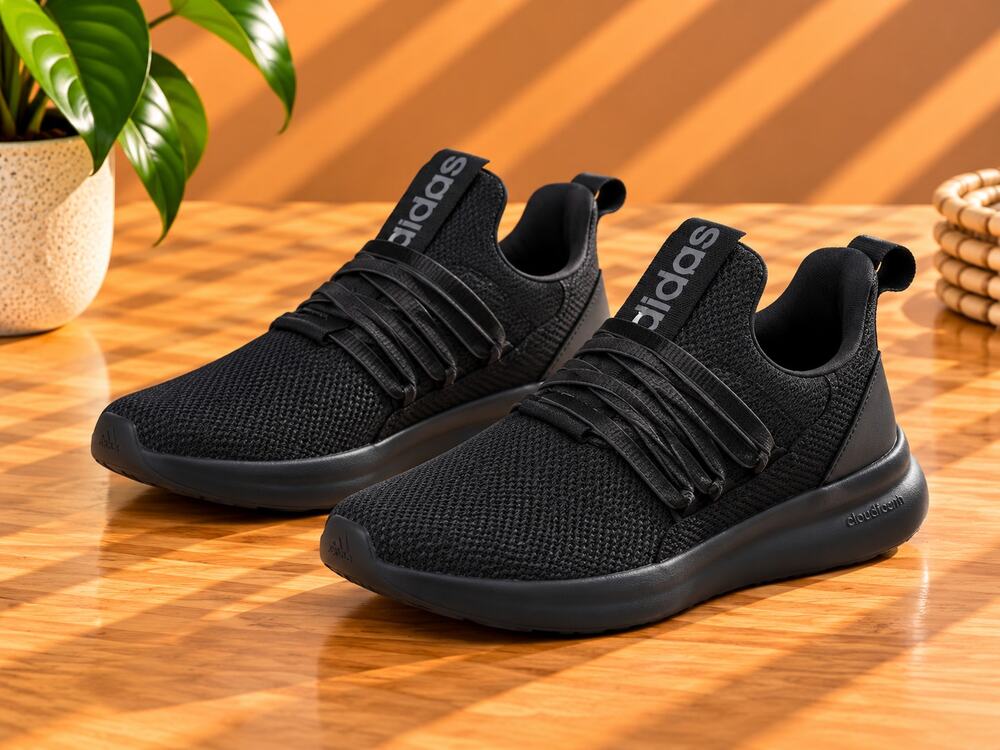 NWT adidas Kids Lite Racer Adapt 7.0 Shoes Black/Grey Size 6